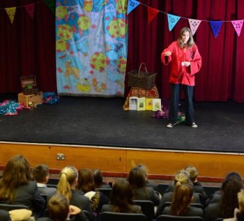 Jane Lambourne on stage at the Welland Park Academy