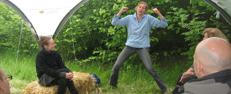 Jane LAmbourne of Wassledine organises and runs storytelling training for people who work with children and wish to expand their skills