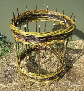Cylindrical plant support in willow 