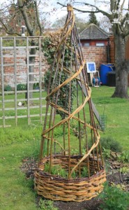 A Wassledine willow obelisk in a customer's garden 